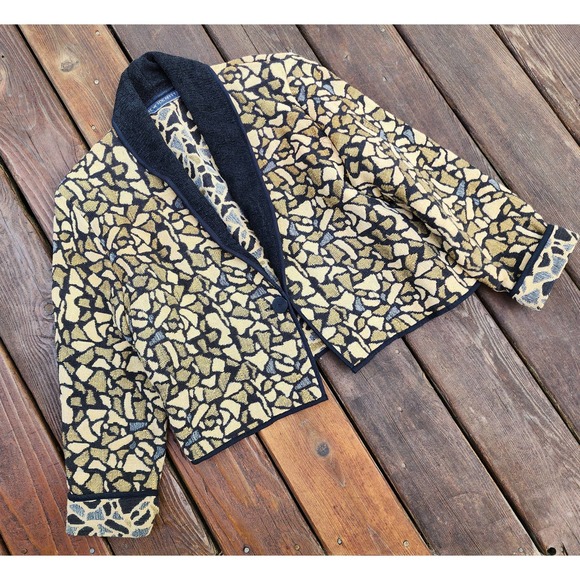 Vintage 90's Tapestry Broken Glass One-Button Casual Plus-size Jacket XL - Picture 9 of 9